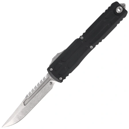 Microtech Ultratech Gen III EX-ZBP Interceptor Signature OTF Knife Black Aluminum, Stonewashed M390MK by Tony Marfione (1117EX-10S)