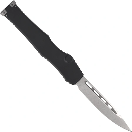 Nóż automatyczny OTF Microtech Halo VII Marfione Select Black Hard Anodized Aluminium, Stonewashed M390MK by Tony Marfione (1350-10MS1)