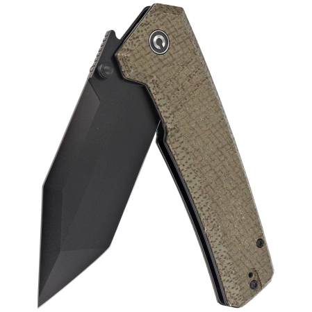 Civivi Knife Bhaltair Green Burlap Micarta, Black 14C28N (C23024-3)