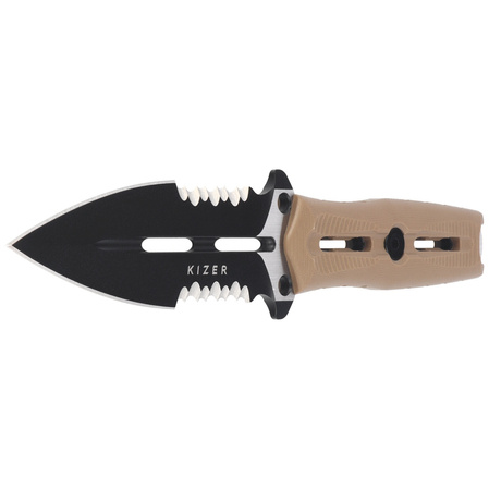 Kizer Norcross D/E Knife Tan G10, Black PVD Nitro-V by L.F (ZX-FB01A3)