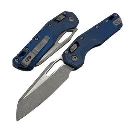 Microtech MSI S/E Ram-Lok Marfione Select Knife Antique Blue Slab Side Titanium, Apocalyptic M390MK by Tony Marfione (210-10APMS2)