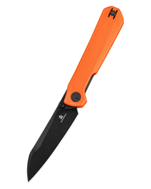 Bestechman Curvee Knife Orange G10, Black PVD Stonewashed AEB-L by Ostap Hel (BMK20F)
