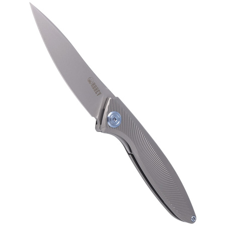 Kubey Pike KB2103A Knife, Gray Titanium, Sandblasted CPM 20CV by Parsons Bladeworks