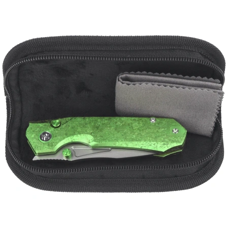 Nóż składany Remette Rhino Green Crystallized Titanium, Pearlescent M390 (RNTB4)