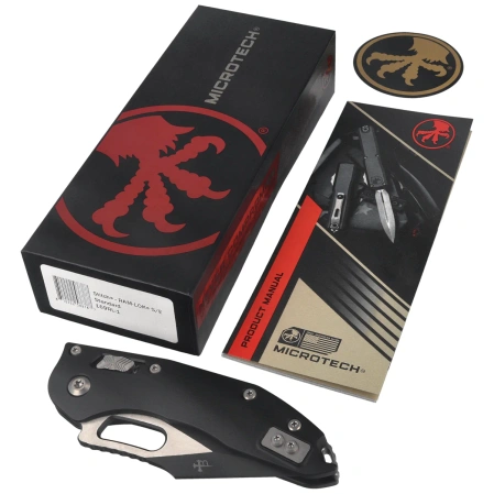 Microtech Stitch Ram-Lok S/E Knife Black Aluminium, Black M390MK by Borka Blades and Tony Marfione (169RL-1)