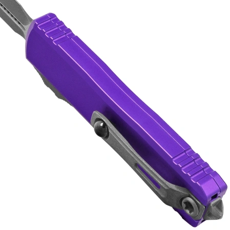 Microtech UTX-85 Gen IV D/E OTF Knife Purple Aluminum, Apocalyptic M390MK by Tony Marfione (12324-10APPU)
