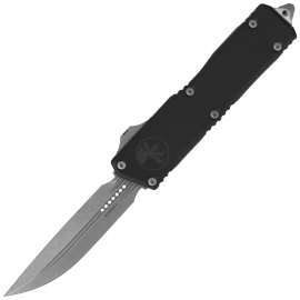 Microtech Scarab II Gen III Executive D/E-S OTF Knife Black Aluminum, Stonewashed M390MK by Tony Marfione (1181-10)