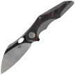 Bestech Nogard Black Titanium/Black Red Marblee Carbon Fiber, Satin/Black Stonewashed M390 by Kombou Knife (BT2105D)