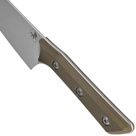 Microtech Chef 8'' Kitchen Knife OD Green G10, Stonewashed M390MK (3000-10OD)