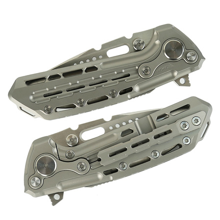 Reate TX228 LE No 084/200 Knife Bead Blasted Titanium, Bead Blasted Titanium Clip, Satin M390 (TX228 TBB.TBB.SAT)