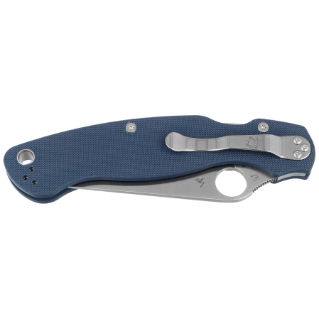 Spyderco Military 2 Knife Cobalt Blue G10, Satin CPM SPY27 by Sal, Eric Glesser (C36GPCBL2)