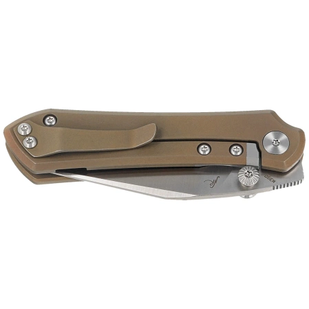Bestech Icarus Knife Bronze Stonewashed Titanium, Satin M390 by Nick Rogers (BT2302F)
