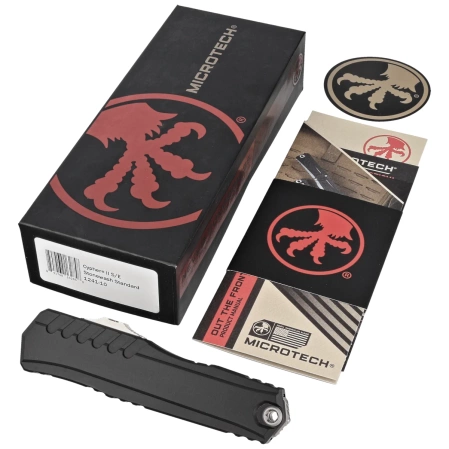 Nóż automatyczny OTF Microtech Cypher II S/E Black Aluminium, Stonewashed M390MK by Deryk Munroe i Tony Marfione (1241-10)