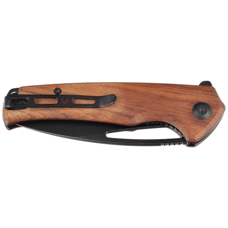 Sencut Mims Guibourtia Wood, Black Stonewashed 9Cr18MoVS knife (S21013-4)