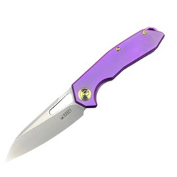 Kubey Vagrant Knife Purple Titanium, Beadblasted CPM S35VN by Maksim Tkachuk (KB284D)