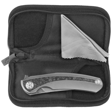 Bestech Sambac Knife Grey Titanium / Marbled Carbon Fiber, Stonewashed / Satin MagnaCut by Ostap Hel (BT2402C)