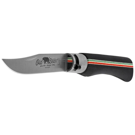 Nóż składany Antonini Old Bear World Italy L Laminated Black Wood, Satin W.1.4060 Nitrogen (9307/21_MTK)