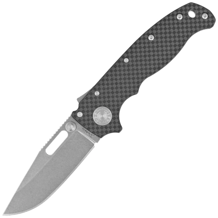 Demko AD20.5 Clip Point Knife Carbon Fiber, Stonewashed CPM 20CV by Andrew Demko (205-20CV-CARBON-CP)