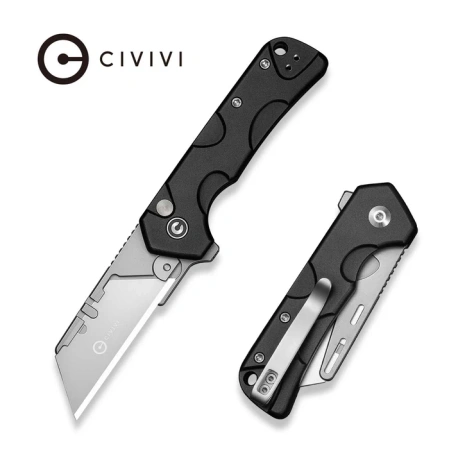 Nóż składany Civivi Pulsara Utility Black Aluminum, Stonewashed 6Cr13 (C24041F-1)