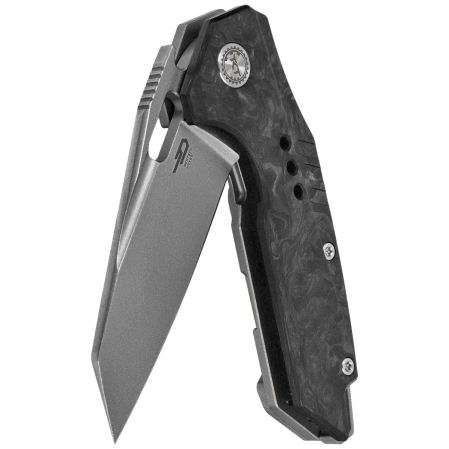 Bestech Nyxie 3 Knife Grey Titanium / Marble Carbon Fiber, Bead Blasted / Stonewashed CPM S35VN by Todd Knife and Tool (BT2308C)