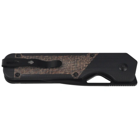 Kizer Militaw Knife Black G10 / Green Micarta, Black Nitro-V by Jonathan Styles (V3634A1)