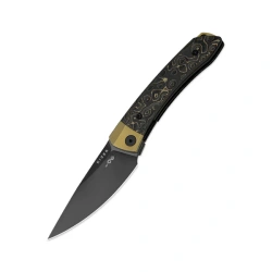 Nóż składany Kizer Mini MoMo Gold Titanium / Camo Gold Fat Carbon, Polished DLC S90V by Vladimir Legachev (Ki3663A3)