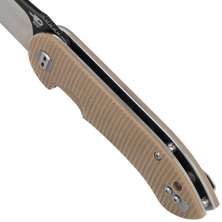 Bestech Torpedo Knife Beige G10, Black Stonewashed / Satin D2 (BG17B-2)