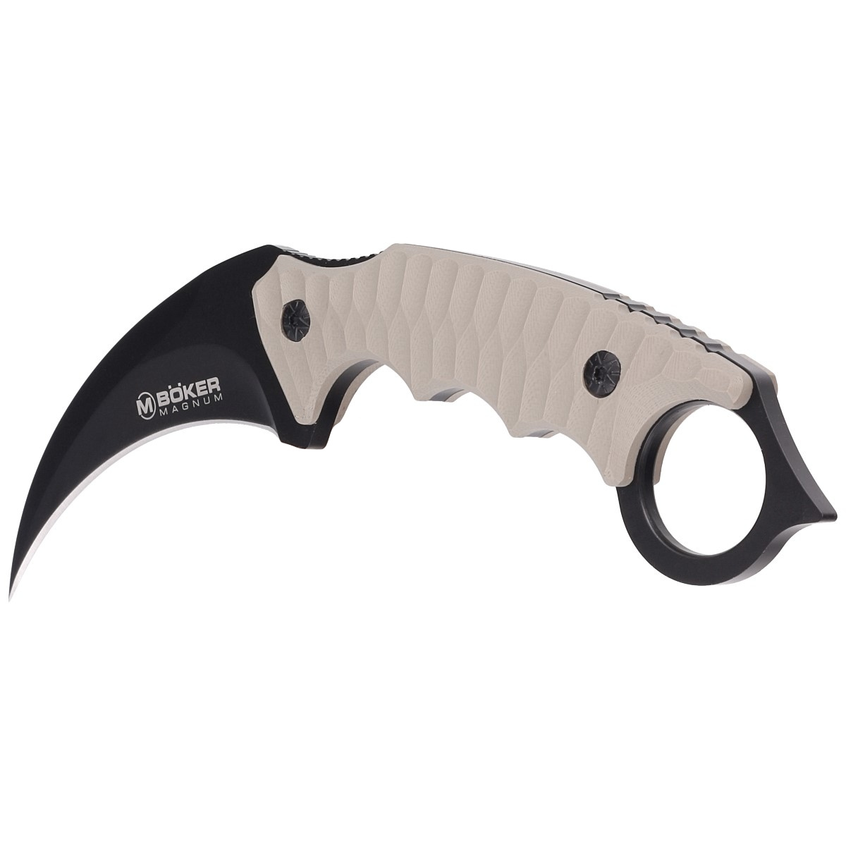 Nóż Böker Magnum Spike Karambit Desert Tan G10, Black Blade