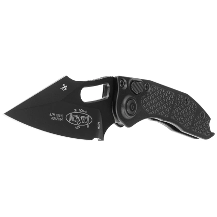 Nóż automatyczny Microtech Stitch-A S/E Tactical Black Aluminium, Black DLC M390 by Sebastijan Berenji and Tony Marfione (169-1T)