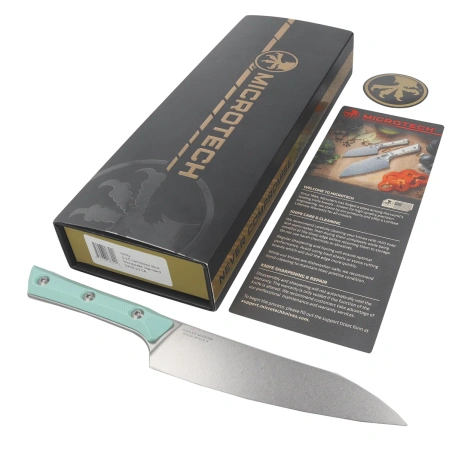 Nóż kuchenny Microtech Utility Caribbean Blue G10, Stonewashed M390MK (3400-10CA)
