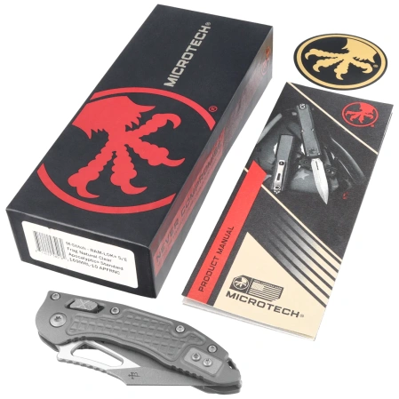 Microtech M-Stitch Ram-Lok S/E Knife Natural Clear Frag Aluminium, Apocalyptic M390MK by Borka Blades and Tony Marfione (169MRL-10APFRNC)