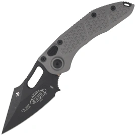 Microtech Stitch-A S/E OTF Knife Natural Clear Aluminum, Apocalyptic M390 by Borka Blades and Tony Marfione (169-1APNC)