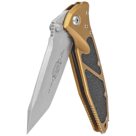 Microtech Socom Elite T/E-M Knife Tan Aluminum, Stonewashed M390MK by Tony Marfione (161-10TA)