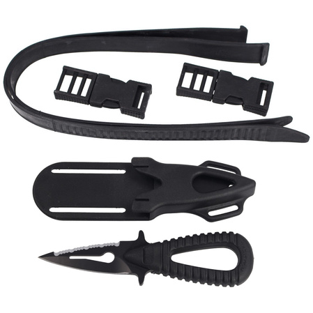 MAC MicroSub Race 2 Diving Knife Black ABS, Black Idroglider W 1.4060