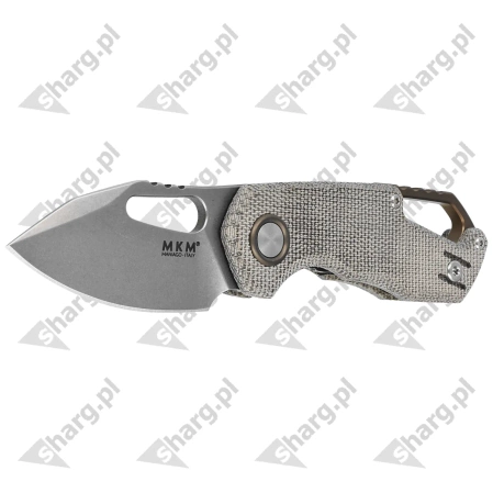 MKM Isonzo Clip Point Knife Green Canvas Micarta, Stonewashed M390 by Jesper Voxnæs (MK FX03M-3GC)