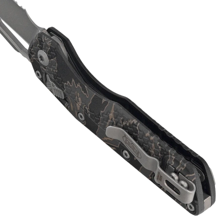 Microtech MSI S/E Knife Tiger Camo Tri-Grip Polymer, Apocalyptic P/S M390MK by Tony Marfione (210T-11APPMTRC)