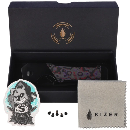 Nóż składany Kizer Militaw Black Titanium / Purple Haze Fat Carbon, Black DLC S45VN by Jonathan Styles (Ki3634A2)