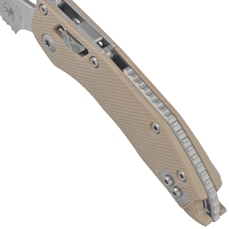 Nóż składany Microtech Stitch-M Ram-Lok S/E Tan Fluted G10, Stonewashed P/S M390MK by Borka Blades and Tony Marfione (169RL-11FLGTTA)