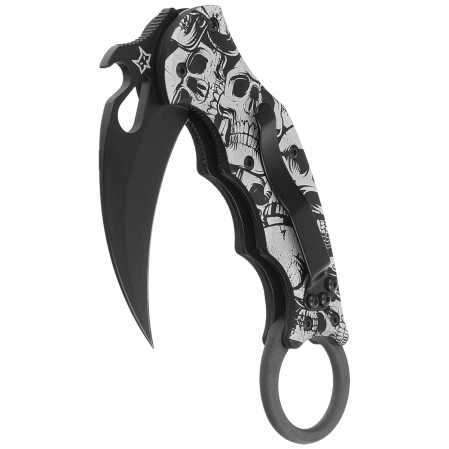 Fox The End Karambit Knife Black Aluminum, Black N690Co (FX-599 ALB-3)