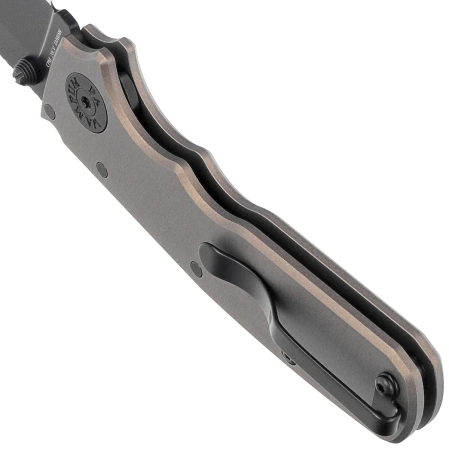 Demko Shark Cub Stealth Clip Point Knife Artillery Gray Aluminum, DLC CPM 20CV by Andrew Demko (SC-20CV-ALUM-DLC-AG-CP)