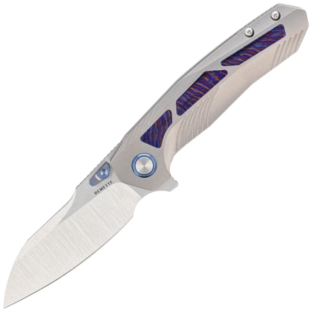 Nóż składany Remette Kestrel Gray Titanium/Timascus, Satin CPM S35VN (RTPO-D)
