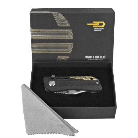 Bestech Engine Bowie Carbon Fiber/Green Titanium, Bead Blasted/Satin CPM S35VN (BT1806C)