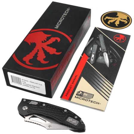 Microtech M-Stitch Ram-Lok S/E Knife Black Frag Aluminium, Stonewashed M390MK by Borka Blades and Tony Marfione (169MRL-10FR)