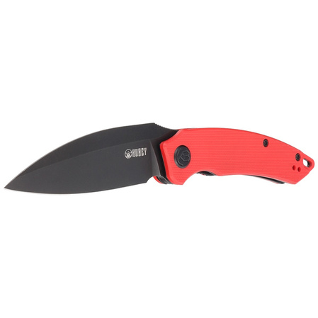 Nóż składany Kubey Knife Leaf Red G10, Black Stonewashed AUS-10 by Tiguass (KU333B)