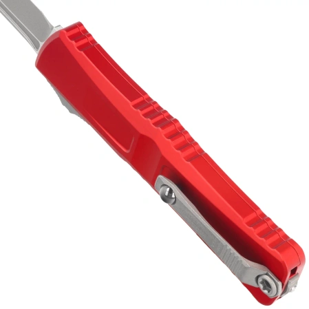 Microtech Combat Troodon Gen III T/E OTF Knife Red Aluminum, Apocalyptic M390MK by Tony Marfione (1144-10APRD)
