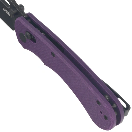 Kubey Stalker Knife Purple G10, Blackwashed D2 by Johan Jordaan (KU504D)