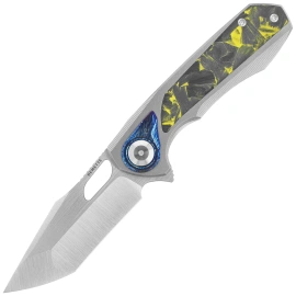 Nóż składany Remette RT-Saker Falcon Gray Titanium / Carbon Fiber, Manual Fine Grinding Satin S45VN (ASTP-2)