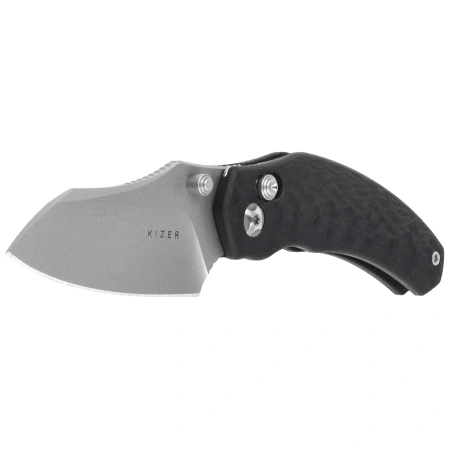 Kizer Mini Bulldog Knife Carbon Fiber, Stonewashed S45VN by O.SHO (Ki3672SA3)