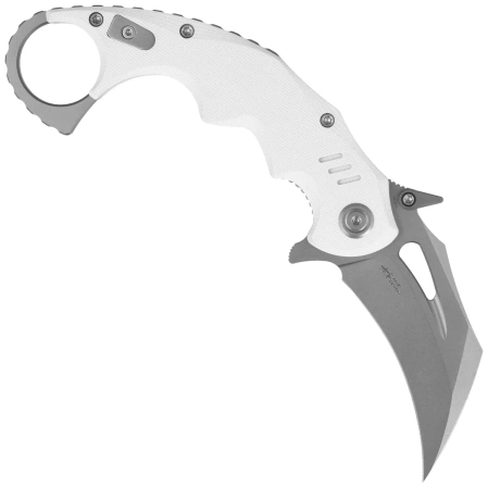 Kubey Mini Wrath Knife White G10, Beadblasted 14C28N (KU262K)