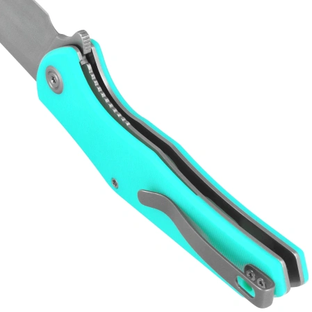 Nóż składany Kubey Flash KU158M, Light Blue G10, Satin San Mai M2